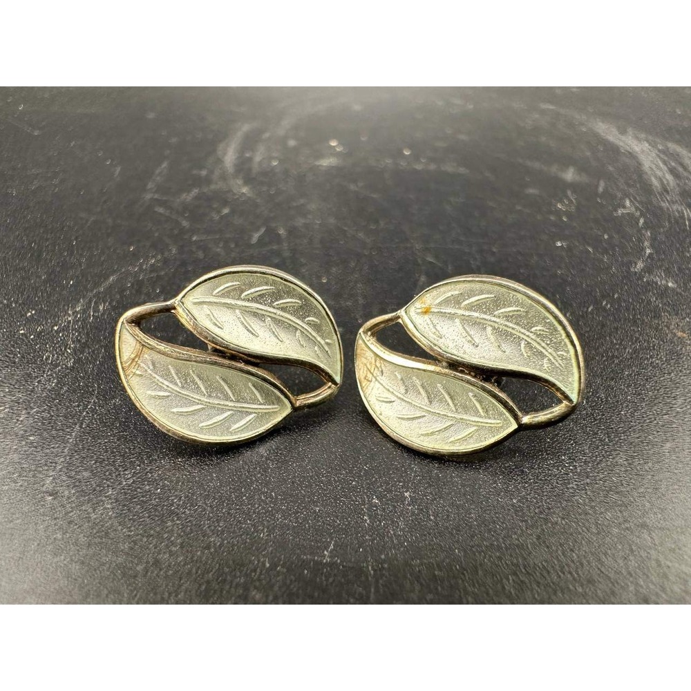 David Andersen Norway 925 Silver Leaf Stud Earrings 051 (74)